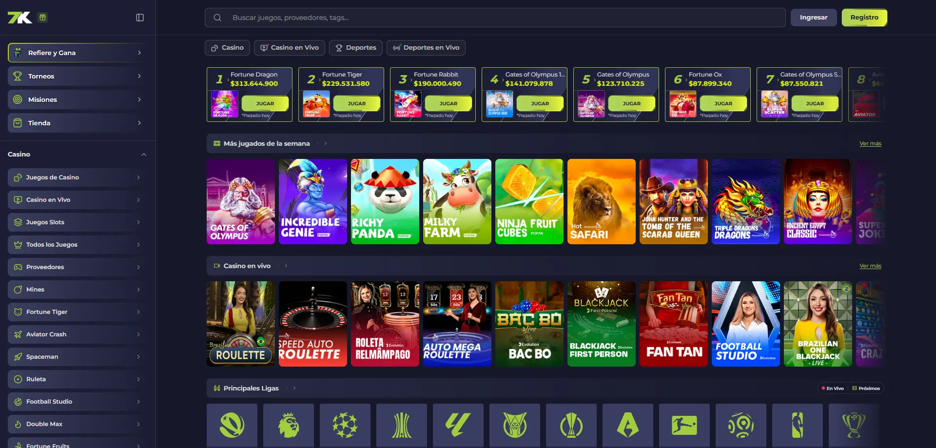 Promociones semanales de slots y juegos en Bet7k Casino